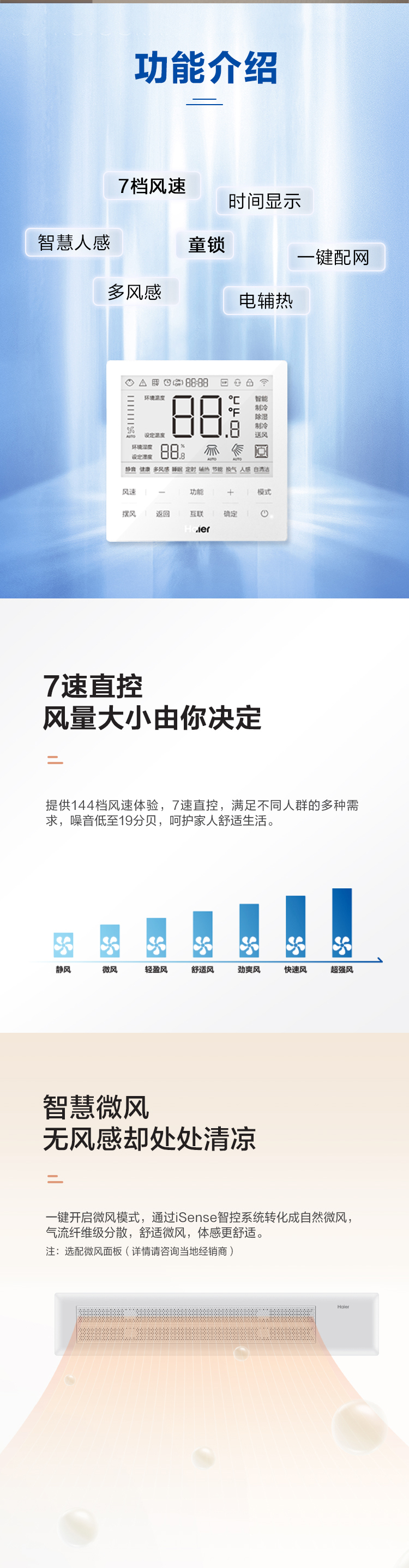海爾中央空調線控器8